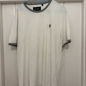 Lyle & Scott White Tee with Gray Accents